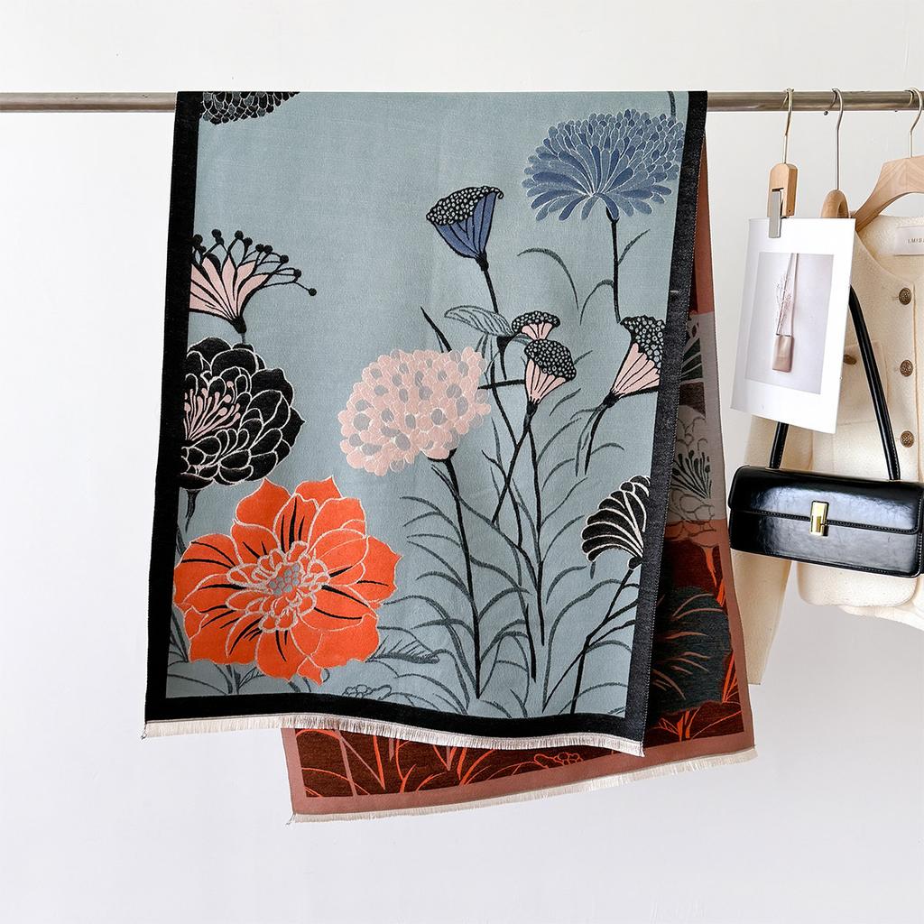 Neuer Damen Warmer Lotus Eleganter Schal Warmer Nackenschutz gegen Kalten Wind Hochwertiges Wickeltuch Weibliche Doppelseitige Foulard Schals