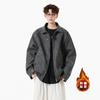 Loose men's leather jacket spring and autumn pu leather lapel xl large size trendy brand American retro casual leather jacket men