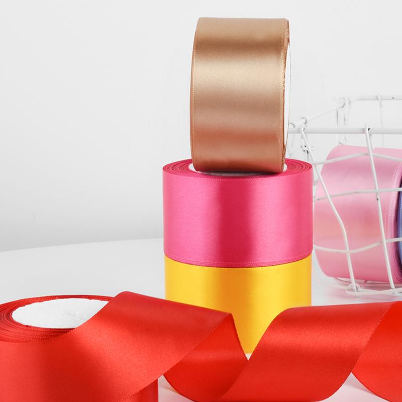 25yards/Roll High quality Satin Ribbons For Crafts Bow Handmade Gift Wrapping Christmas Wedding Decorative Ribbon wide 50mm