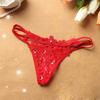 Ladies Sexy Temptation Thong Rhinestone Triangle Panties Beautiful Buttocks Low Waist Luxury Women's Panties T Pants Wholesale 2015