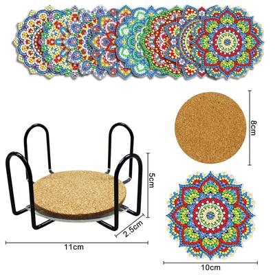Diamond Painting Coasters Diy Stickers Embroidered with Iron Cup Holder