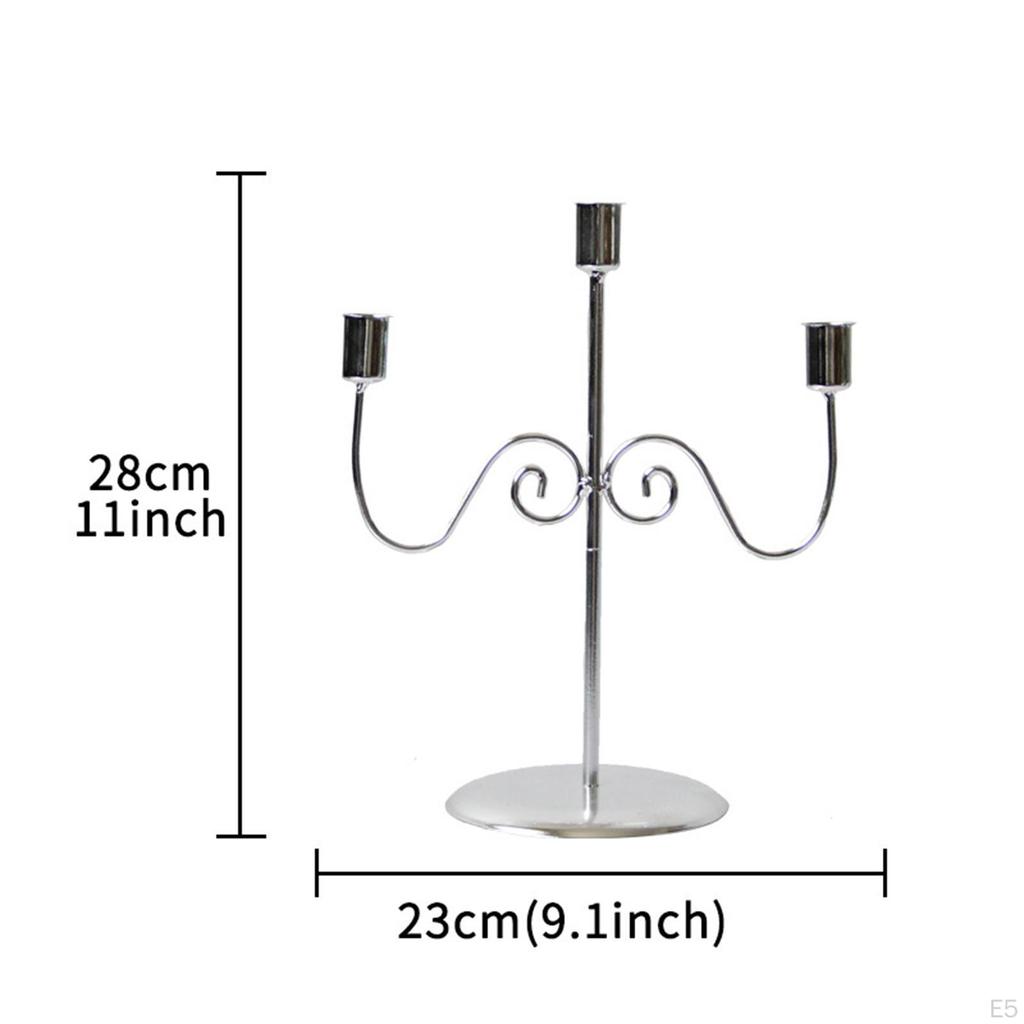 Candle Holder for Taper Candles, 3 Arms Candelabra Candlesticks Anniversary Living Room