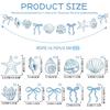 2 Pack Blue Bow Starfish and Seashell Garland 14.76 ft Summer Banner for Mermaid Birthday Wedding Bachelorette Baby Shower Ocean Coastal Nautical