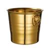 Stainless Steel Gold Ice Bucket with Creative Handle for Champagne, Beer, and Wine