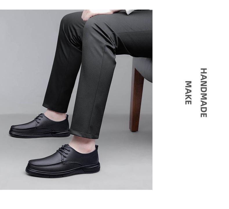 Herren Schnür-Loafer aus echtem Leder - Bequeme Rindsleder Business-Schuhe