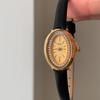 Elliptical Diamond Encrusted Watch, , Exquisite, Fashionable, Genuine Leather Women's Watch, Niche Temperament