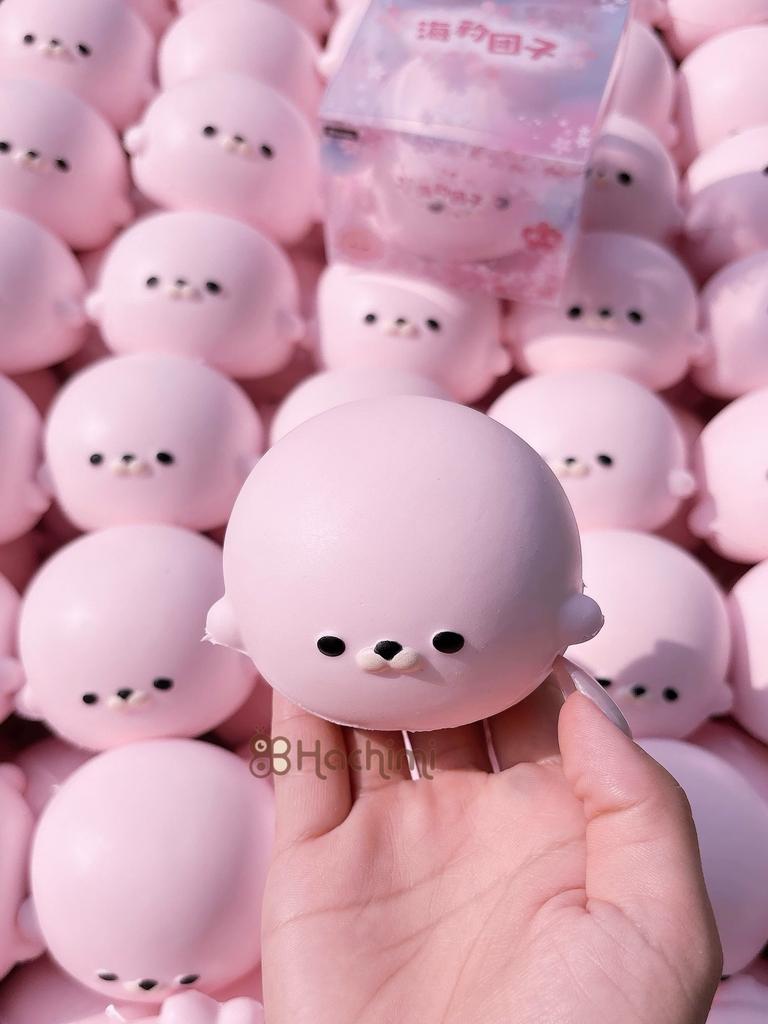 Hot In-Stock Hachimi New Blue Little Seal Squishy Slow Rebound Soft Touch Office Stress Relief Desktop Play Toys Small Gift