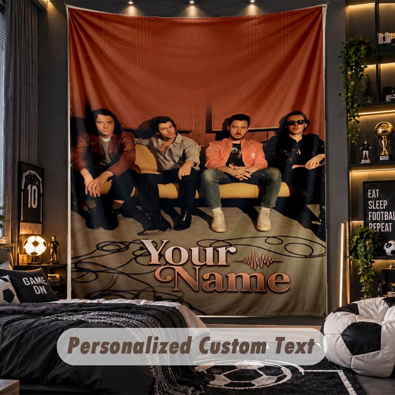 Personalized Wall Tapestry,Arctic Monkeys Custom Printed Name, Fabric Wall Art For Indoor Room Backdrop