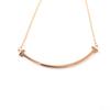 Excellent TIFFANY&Co. Necklace Smile Pendant Small Pink Gold 18K Women Used