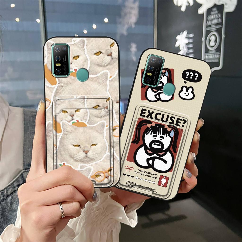 Cover Cartoon Phone Case For Doogee N30 Silicone Card slot Cute Anti-knock Card sleeve Fashion Design Graffiti Soft case