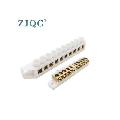 Available: Gray White Copper Insulated Terminal Block, Neutral Terminal with Side-mounted Bridge.