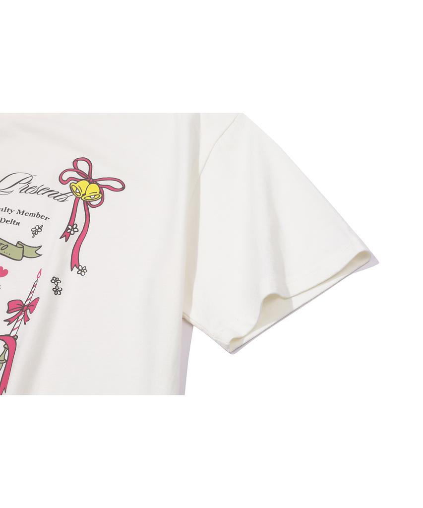 CPGN STUDIO Candle Heart Short Sleeve T-Shirt Cream