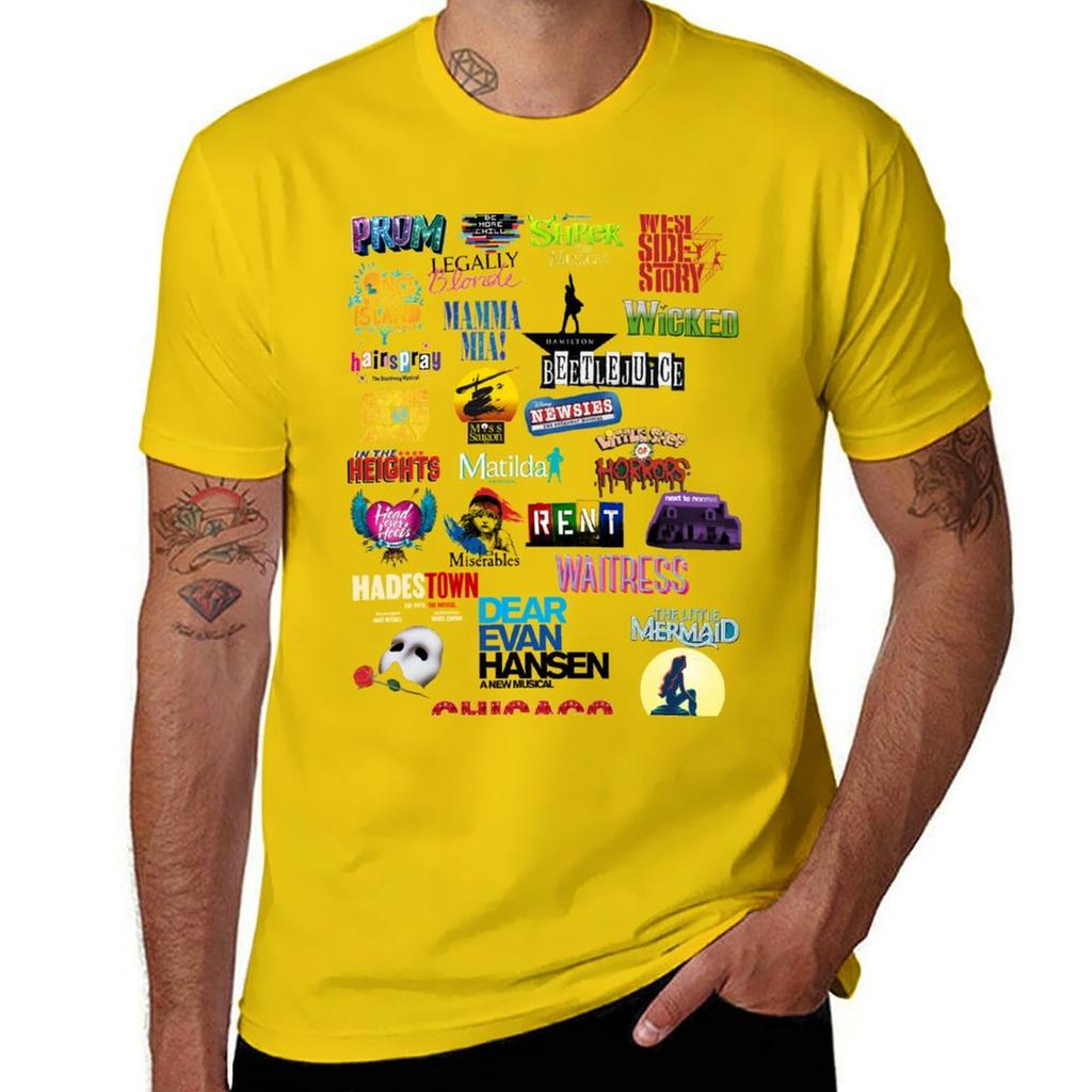 Musical Theater Sticker Shirt Inspired by Broadway Shows T-Shirt Customs Design Your Own Funnys Men's Clothing