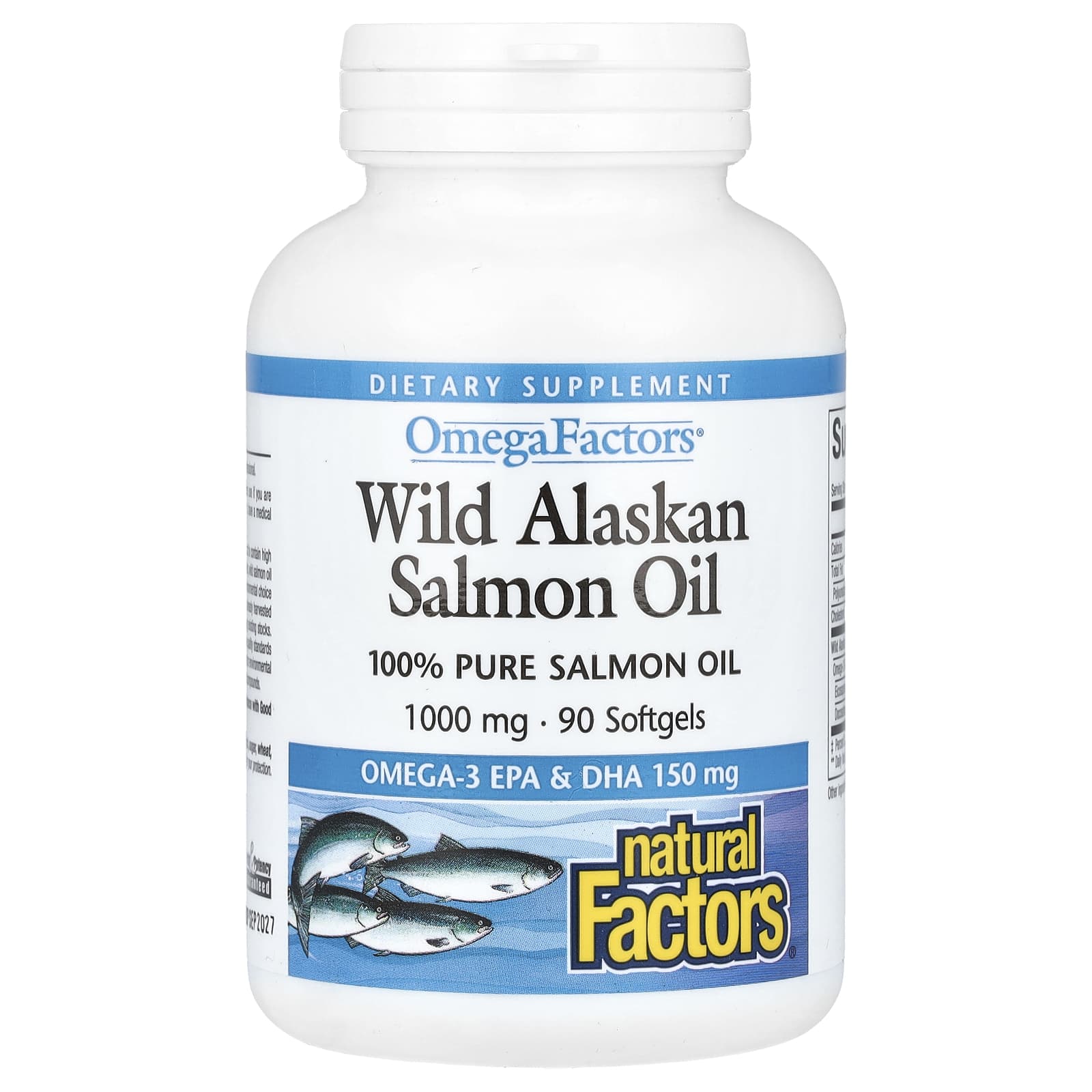 

Omegafactors, Wild Alaskan Salmon Oil, 1,000Mg, 90 Softgels