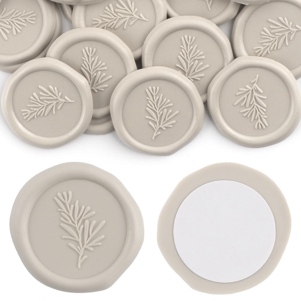 30 Pcs Self Adhesive Olive Branches Stickers 7 Colors Wax Seal Stickers Rosemary Wedding Invitation Envelope Seal Stickers