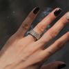 Fashion Wedding Rings for Women Modern Design Sparkling Cubic Zircon Crystal Rings Luxury   CopperFemale Jewelry