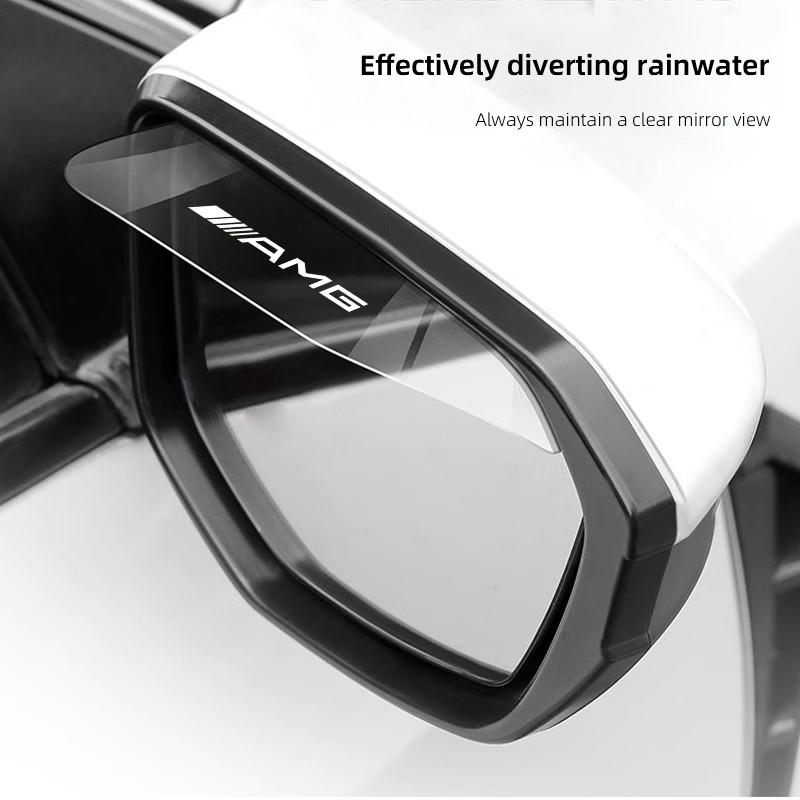 2Pcs Car Rearview Mirror Block Rainwater Eyebrow Accessories For Mercedes Benz AMG A B C E G CLA W211 W203 W204 C260 E300L A200L ZB4