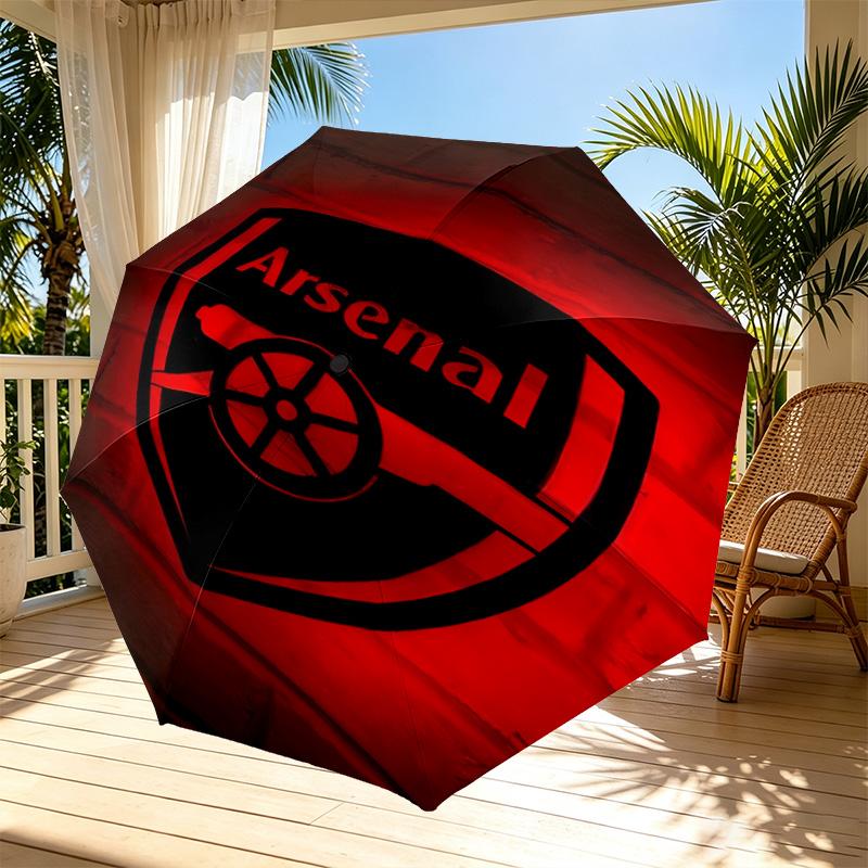 Arsenal F.C Print Automatic Open Close Umbrella, Portable Foldable Umbrella, for Outdoor Commute Camping Trip, Ideal Birthday Gift