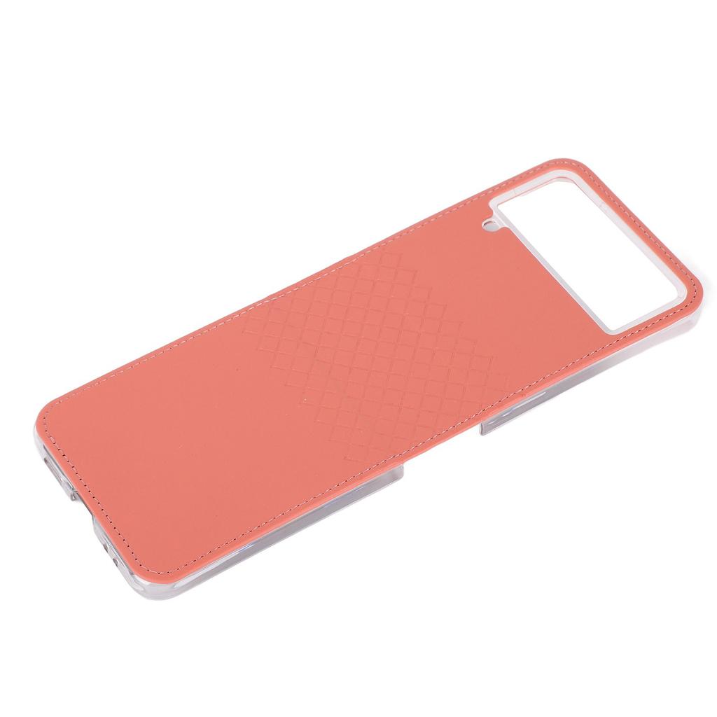 Back Cover for Samsung Z Flip 4 PU Leather TPU Shockproof Protective Foldable Phone Rear Case for