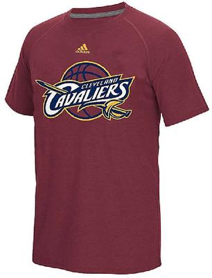 Cleveland Cavaliers Men's Wine Huge Logo Cotton Short Sleeve Shirt (SM)