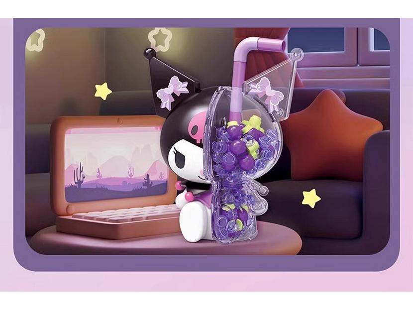 Sanrio Building Block Figures: Kuromi & Hello Kitty Ornaments (1323-26) Holiday Gifts