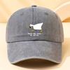 Cute Sweet Cat Ears Brimless Hat Personality Casual Solid Color Beanie Hat Cotton Breathable Washed Old Unisex Beanie Cap