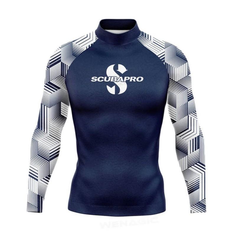 Mens UPF 50 Long Sleeve Rash Guard Surfing Diving Swimming UV Protection Sunproof Beach Wear