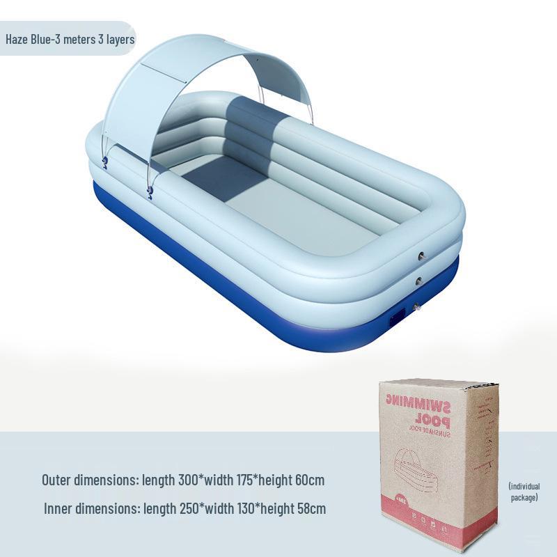 Nuoao Automatic Inflatable Canopy Pool for Kids and Family - Foldable Outdoor Swimming Pool