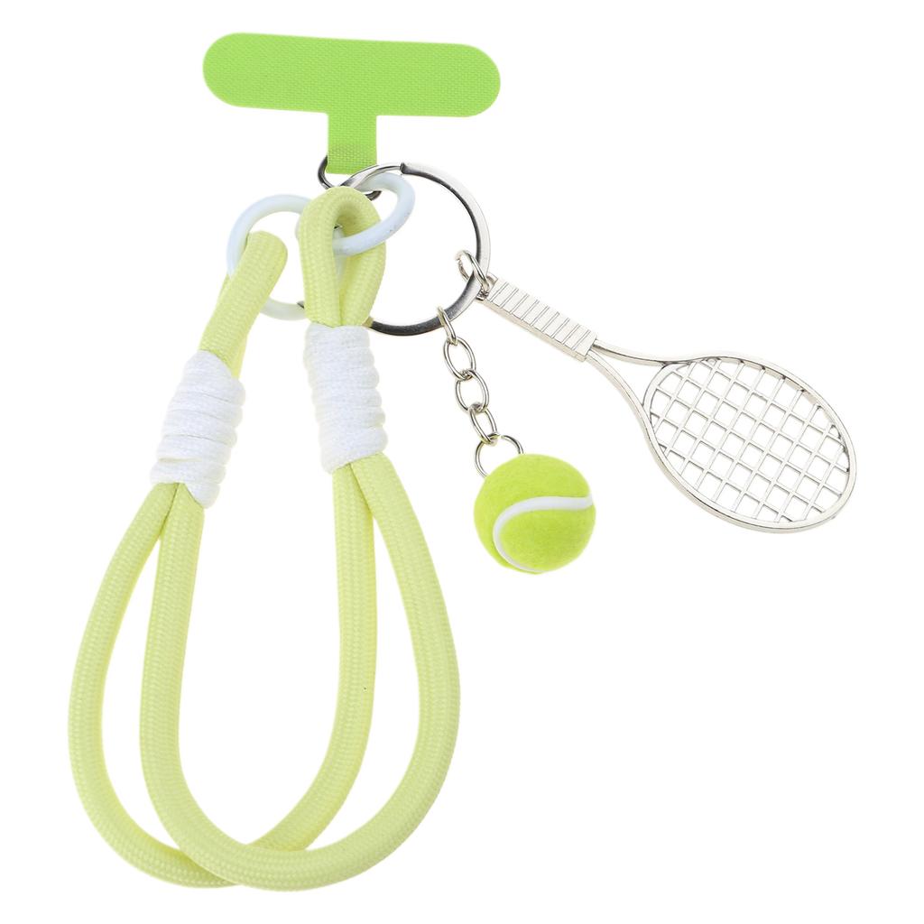 Stylish Green Tennis Racket Keychain Accessory Unique Green Tennis Racquet Pendant Bag Decoration For Tennis Lovers