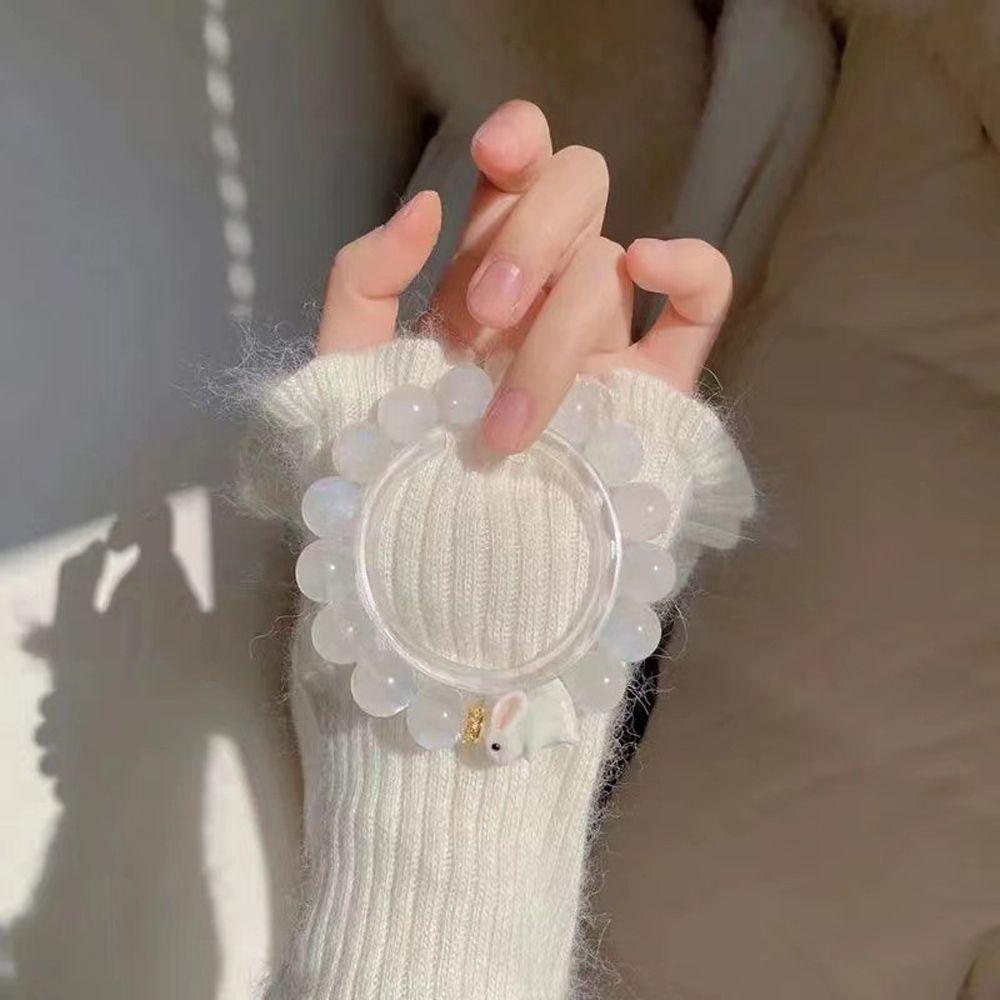 

Имитация лунного камня ниша дизайн кролик корейский стиль браслет ручной веревки ювелирные изделия женский браслет белый