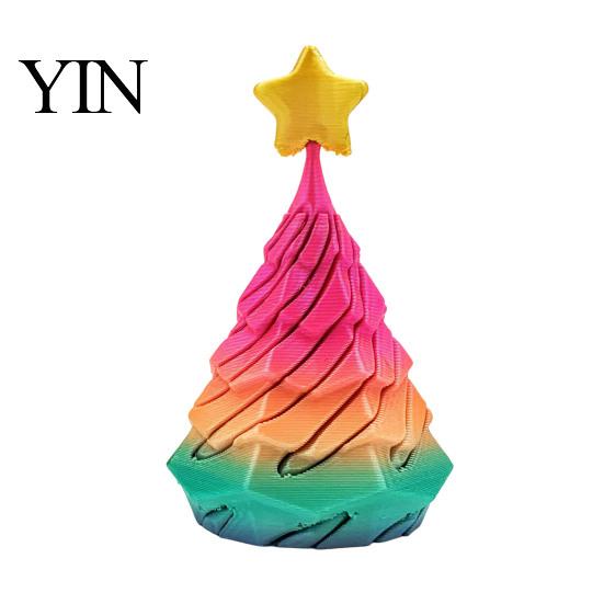 Christmas Tree Desktop Ornament Spiral Fidget Toy, 3D Printed Mini Xmas Stress Relief Cone Ornament, Toy for Desk Decoration