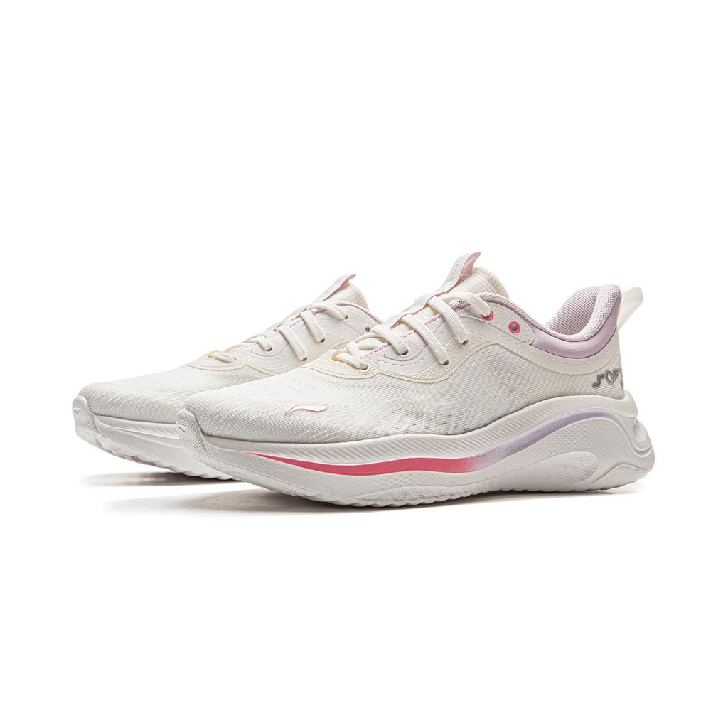 New LiNing SOFT GO 2 Cushioning, Slip Resistant, Abrasion Resistant, Support, Rebound Low Top Casual Shoes Women's Ivory AGLV040-2
