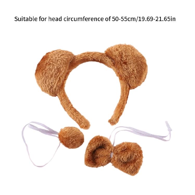 Halloween Cosplay Accessoire Bärenschwanz Kostüm Stirnband Fliege für Kind Erwachsener Maskerade Weihnachten Halloween Rollenspiel