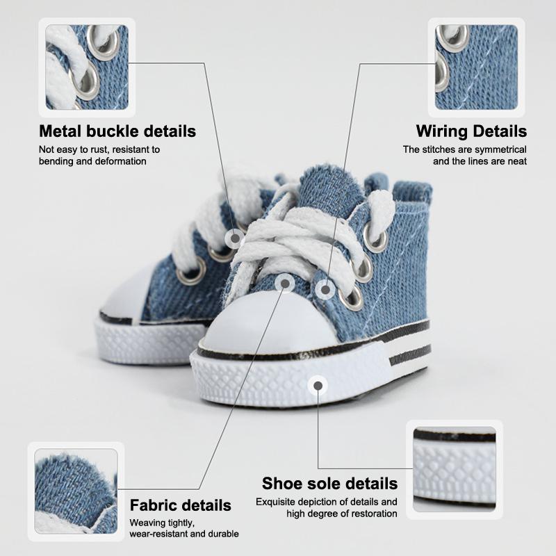 1Pc Cotton Doll Shoes Simple Sports Canvas Shoes Doll Shoes Labubu Accessories