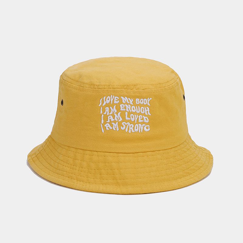 Hat Women's Fashion Summer Letter Embroidered Bucket Hat Men's Outdoor Breathable Sunscreen Sun Hat Versatile Outing Basin Hat