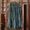 Women Vintage Skirts Elastic Waist Solid Color Clothes Spring Loose Patchwork Women Casual A-Line Skirts