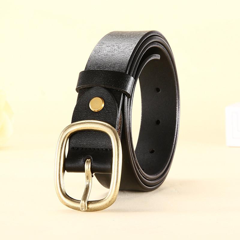Womens Leather Belt Simple Classic Cowhide Fashion Korean Style For Casual Jeans Wear