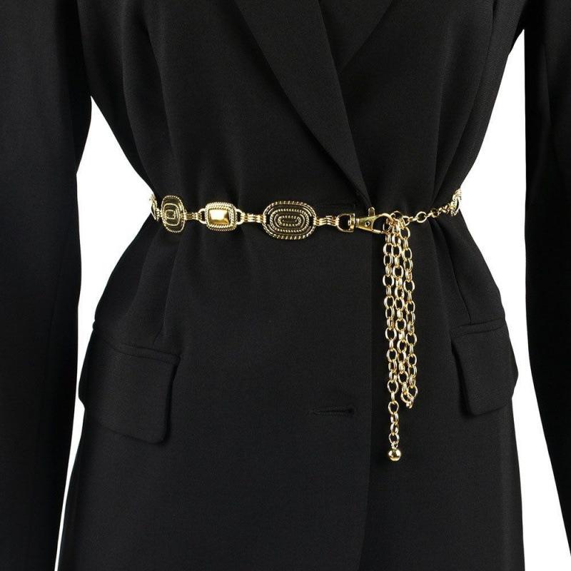 Retro Metal Chic Waist Chain Accessory Ideal For Dresses Sweaters Jeans And