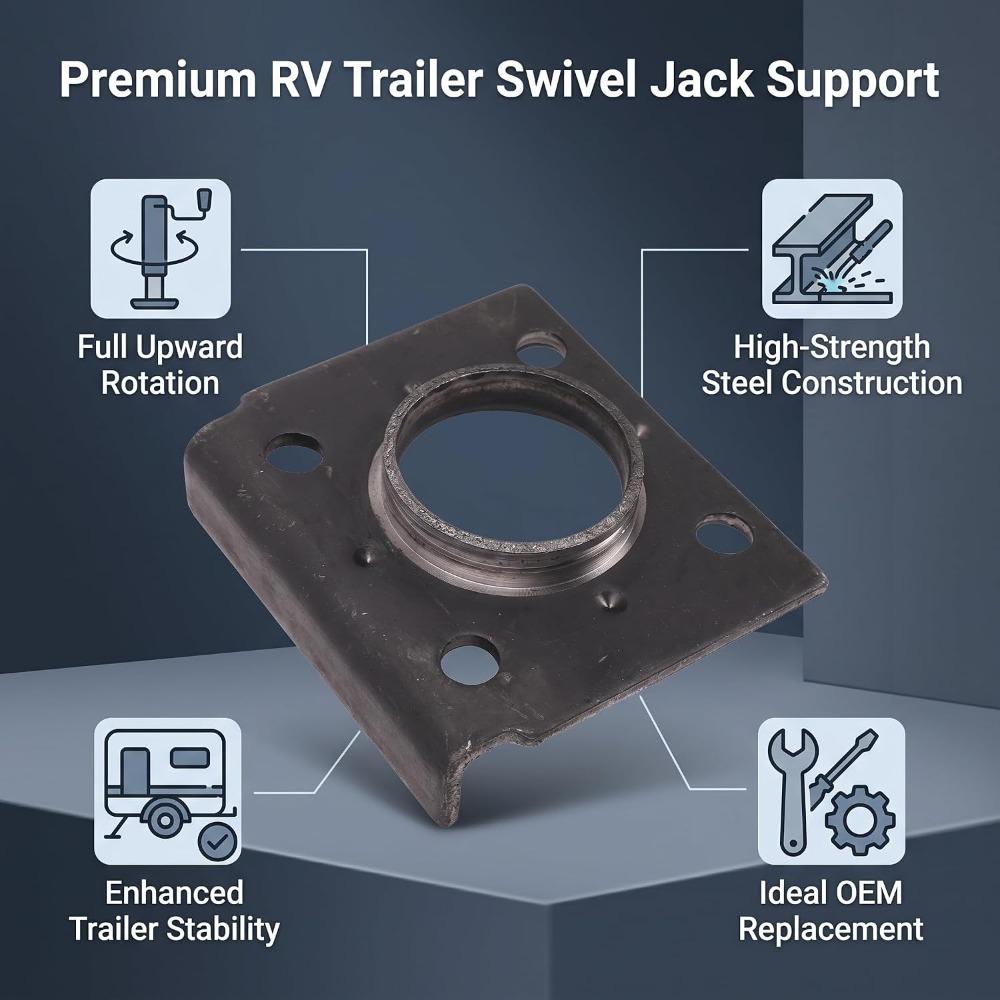 Swivel RV Jack Mounting Bracket 4 Hole Mounting Camping Vehicle Jack Bracket  For RV Trailers