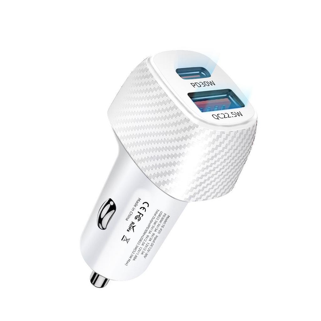 52.5W Dual Port Car Charger for Apple & Huawei - Super Fast PD Charging