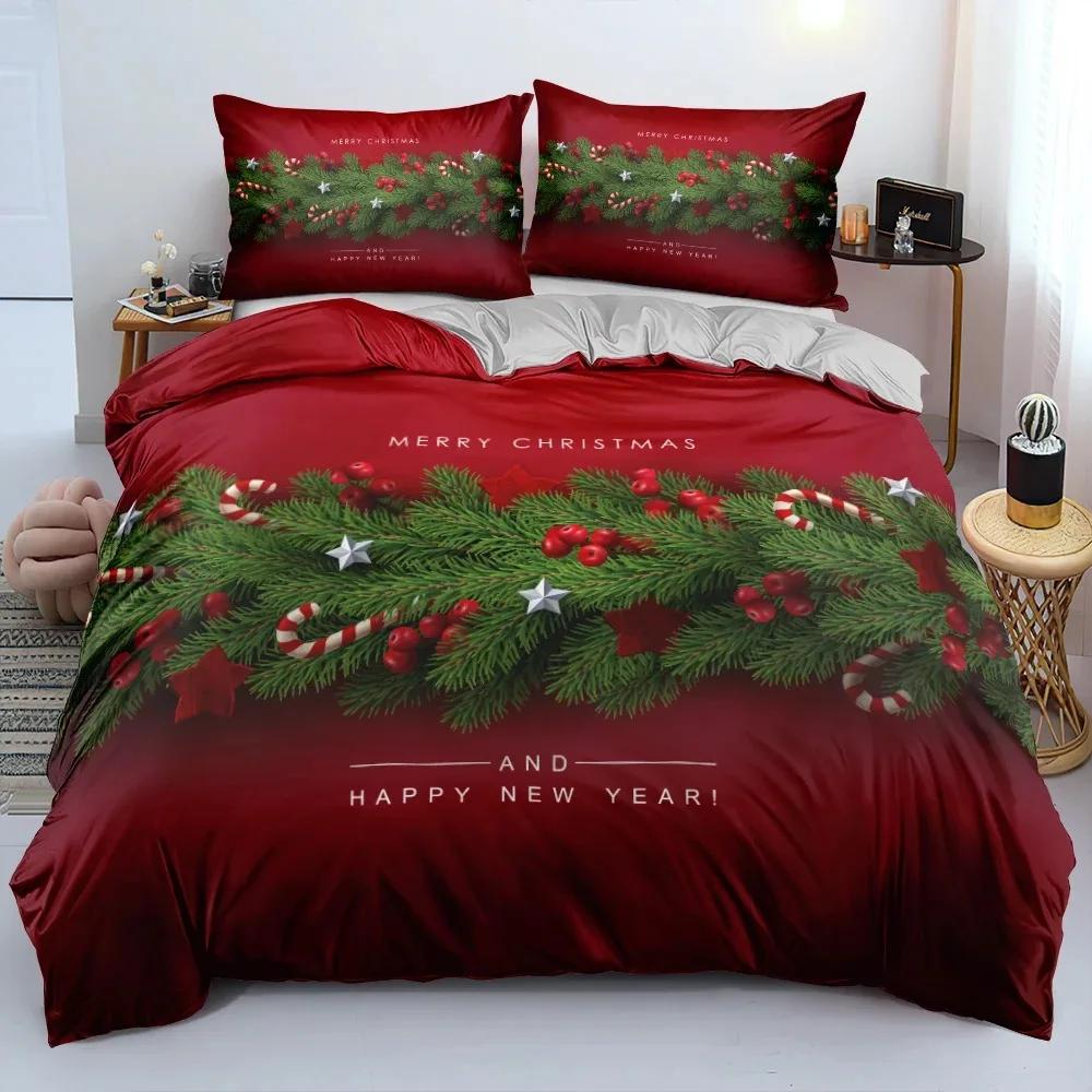 3D Merry Christmas Duvet Cover Set and Pillowcase(s) KingQueenDouble Quilt Covers Set 3D Bedding Sets Queen Size