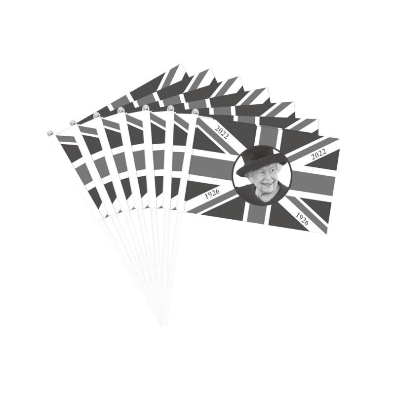 10pcs Handheld Flags Washable Fade-resistant Hd Printing Mini Flags Tribute To The Queen Of England