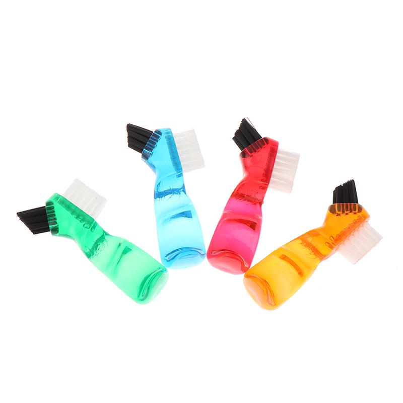 Denture Cleaning Brush Bristles & Ergonomic Rubber Handle Multi-Layered Bristles False Teeth Brush Oral Care Tool