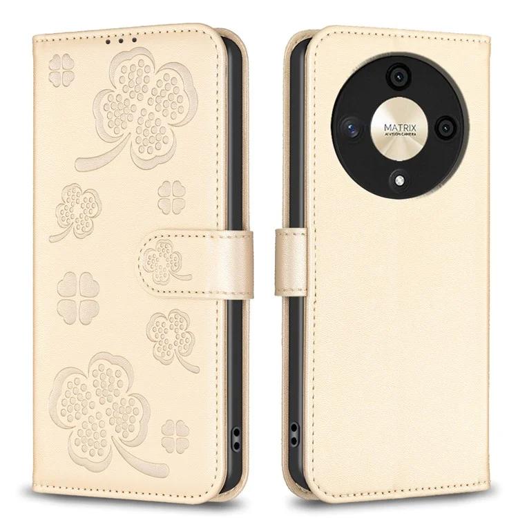 

For Honor X9b 5G / Magic6 Lite 5G Case Wallet Leather Case Imprinted Clover Pattern
