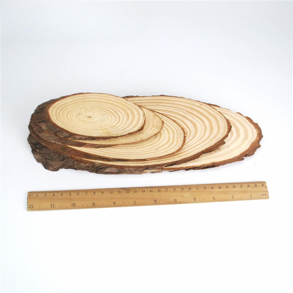 Small Natural Oval Wood Slices Circles Tree Bark Log Discs DIY Crafts Wedding Party Painting Decoration 10-30cm 1pcs