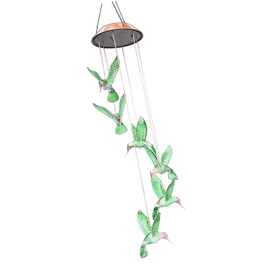 Color-Changing LED Solar Dragonfly Hummingbird Mobile Wind Chime Lights Yard Color-Changing LED Solar Dragonfly Hummingbird Mobile Wind Chime Lights Yard