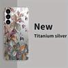 Water Droplet Leaf Pattern Glass Phone Case Suitable for Samsung Galaxy S26 S25 S24 S23 S22 S20 FE/Ultra/Plus Anti Drop