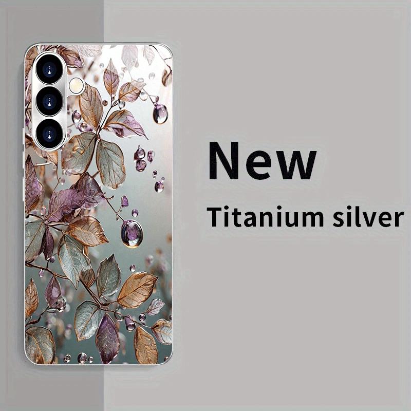 Water Droplet Leaf Pattern Glass Phone Case Suitable for Samsung Galaxy S26 S25 S24 S23 S22 S20 FE/Ultra/Plus Anti Drop