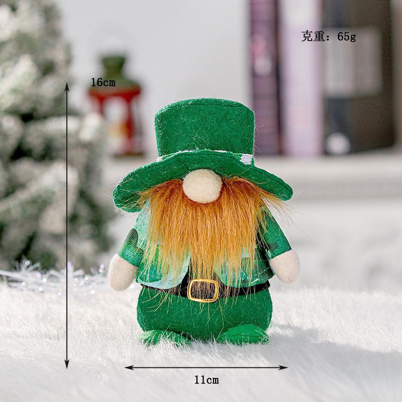St Patrick Day Accessories Rudolph Doll Irish Festival Clover Gnome Faceless Doll Home Party Decor Saint Patrick Ornaments Gifts