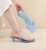 Women's Retro Low-Heel Thong Sandals – Summer Fashion Jelly Flip-Flops with Square Toe.